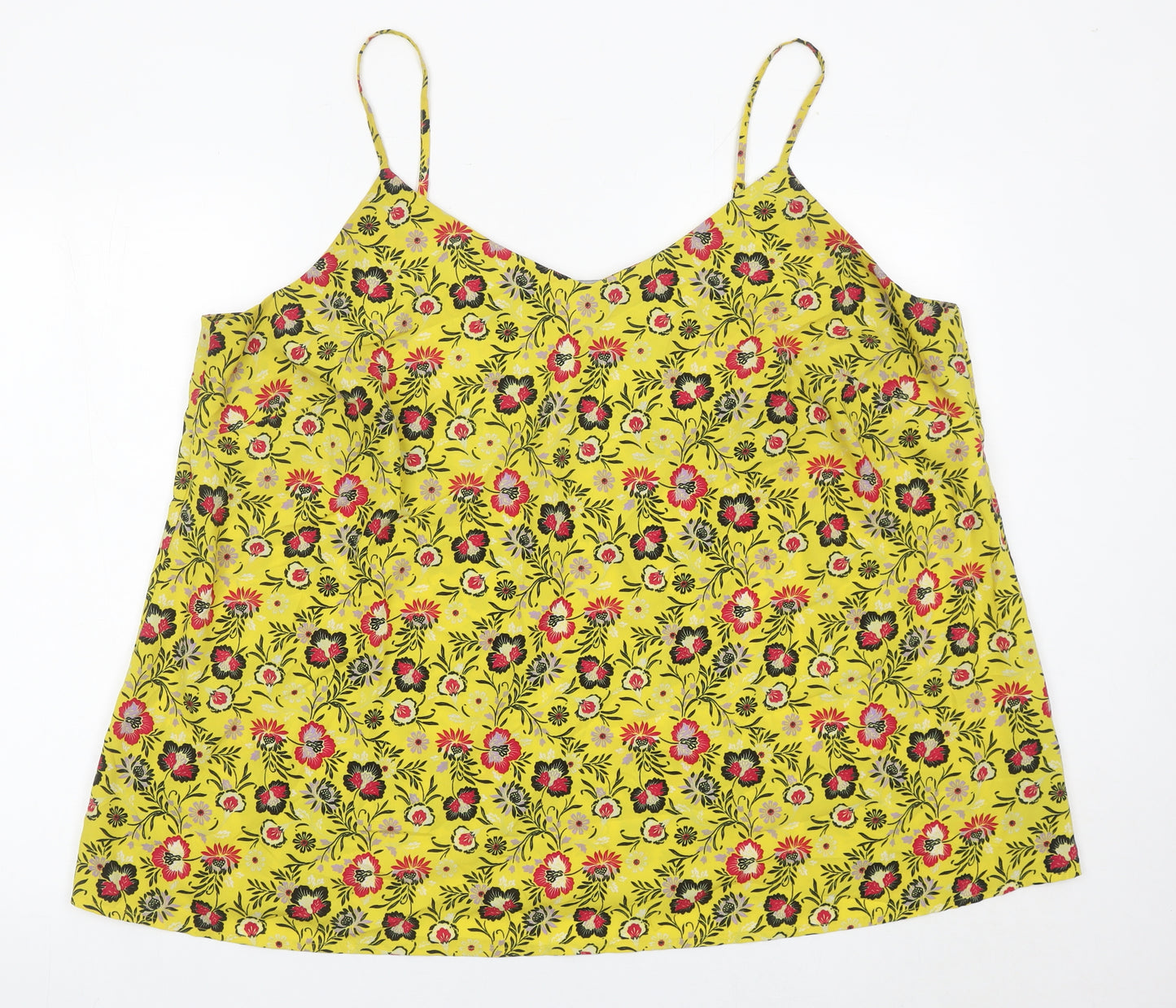 JD Williams Women’s Yellow Floral Viscose Camisole Top Size 24