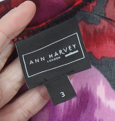 Ann Harvey Women’s Multicoloured Floral Blouse Size 18 V-Neck Tunic Style