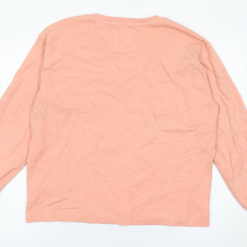 Fat Face Womens Pink V-Neck Cotton Blend Jumper Size 12