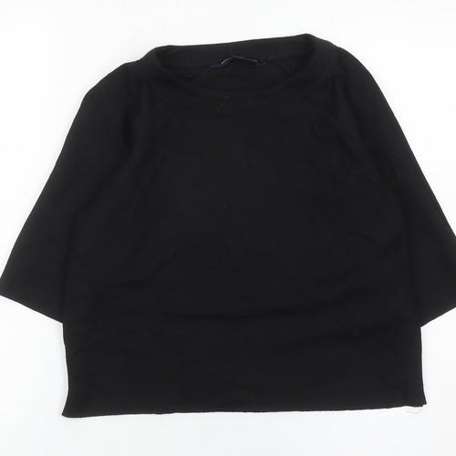 French Connection Women’s Black Medium 3/4 Sleeve Stretch Jersey Top