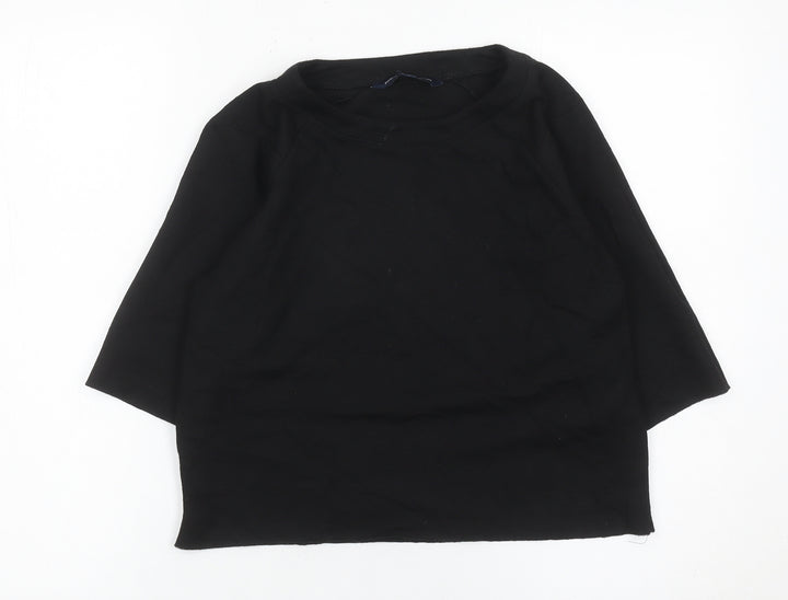 French Connection Women’s Black Medium 3/4 Sleeve Stretch Jersey Top