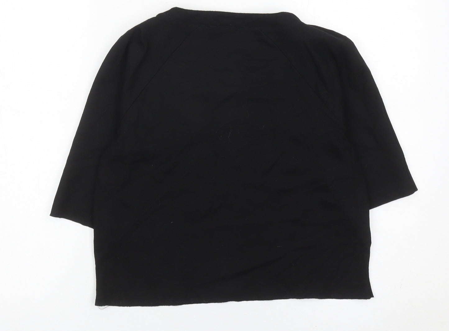 French Connection Women’s Black Medium 3/4 Sleeve Stretch Jersey Top