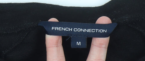 French Connection Women’s Black Medium 3/4 Sleeve Stretch Jersey Top