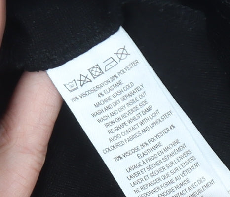 French Connection Women’s Black Medium 3/4 Sleeve Stretch Jersey Top