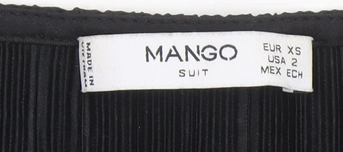 Mango Women’s Black XS Cold Shoulder Pleated Shift Dress