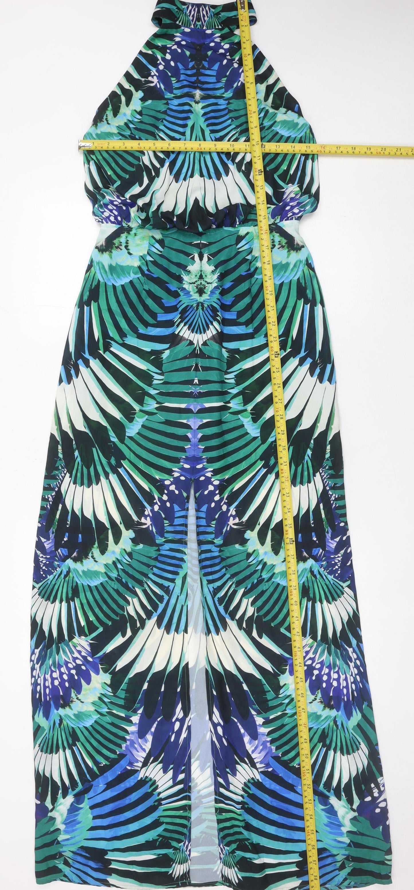 Warehouse Women’s Multicoloured Maxi Halter Dress Size 8