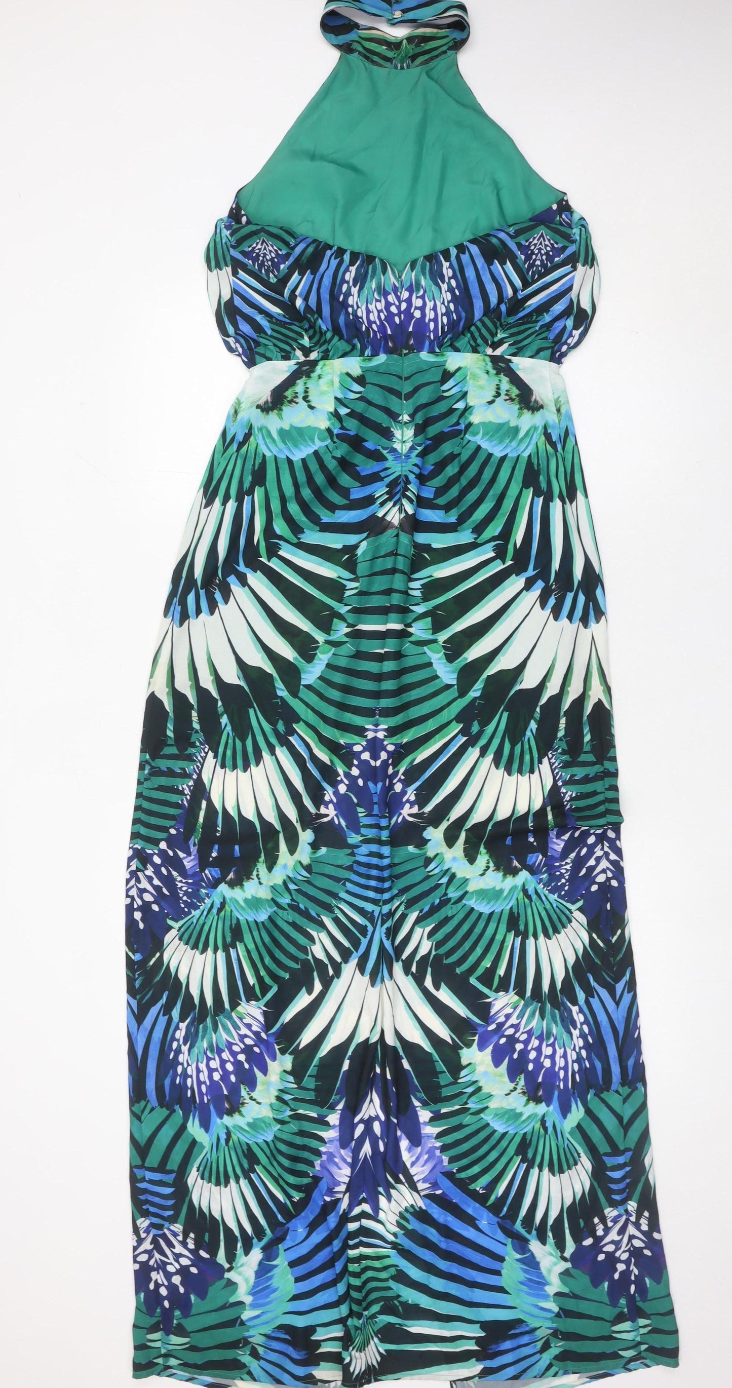 Warehouse Women’s Multicoloured Maxi Halter Dress Size 8