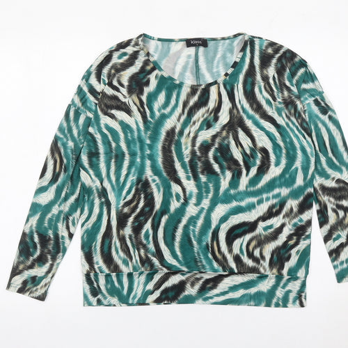 Klass Women’s Multicoloured Animal Print Long Sleeve Tunic Blouse Size M