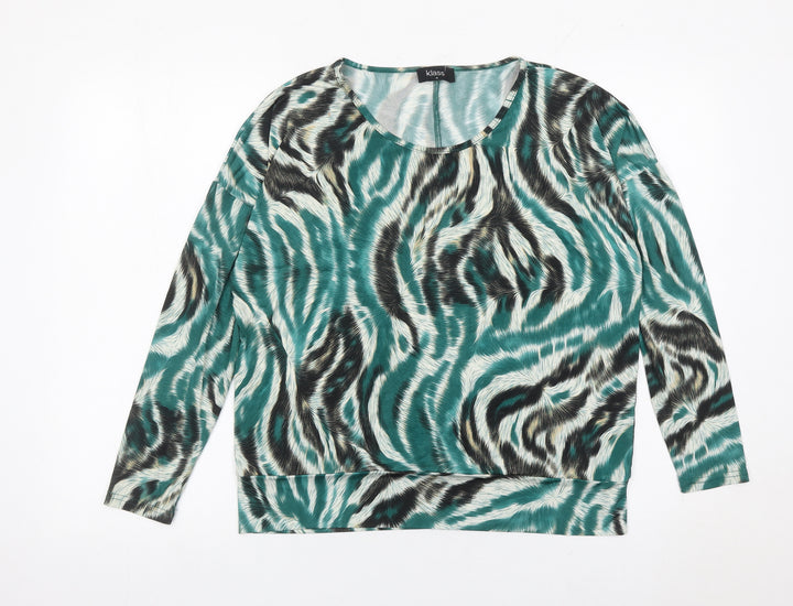 Klass Women’s Multicoloured Animal Print Long Sleeve Tunic Blouse Size M