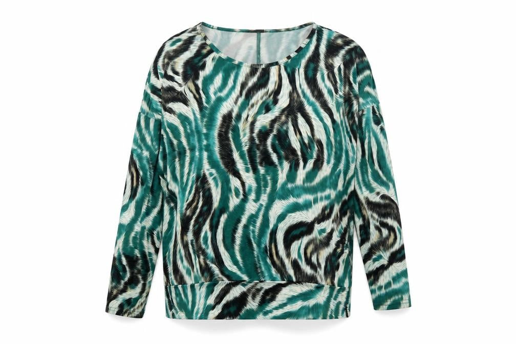 Klass Women’s Multicoloured Animal Print Long Sleeve Tunic Blouse Size M