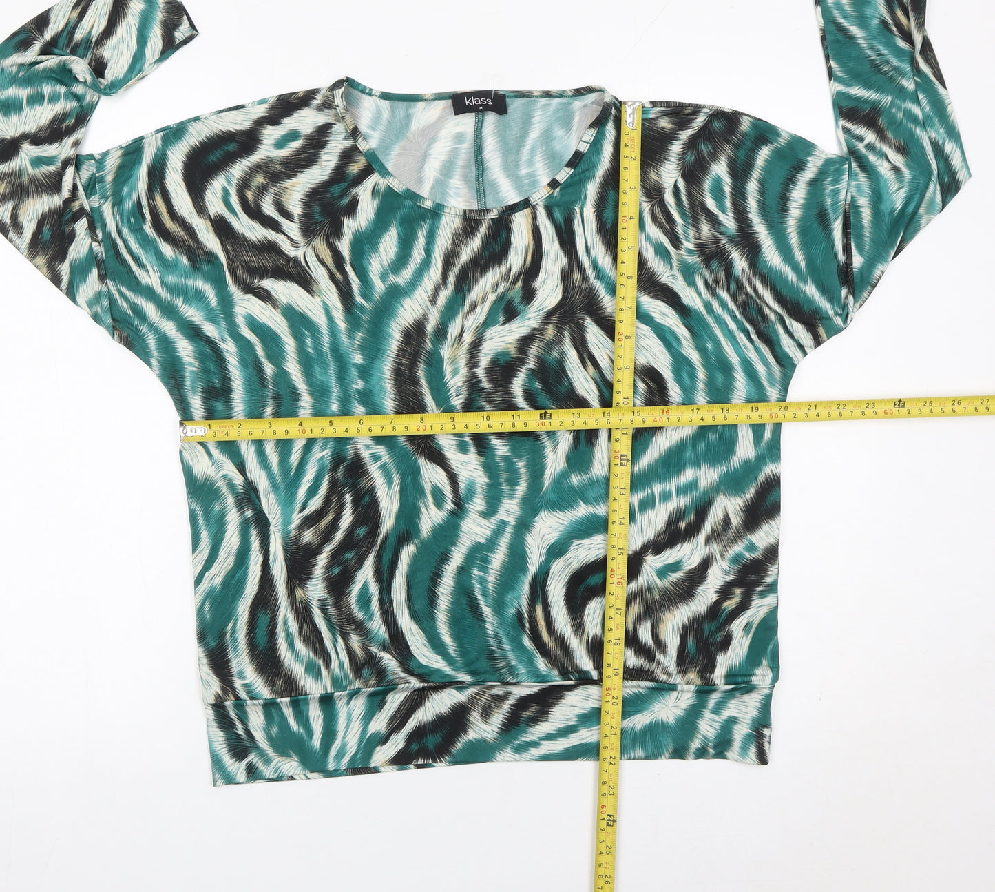 Klass Women’s Multicoloured Animal Print Long Sleeve Tunic Blouse Size M
