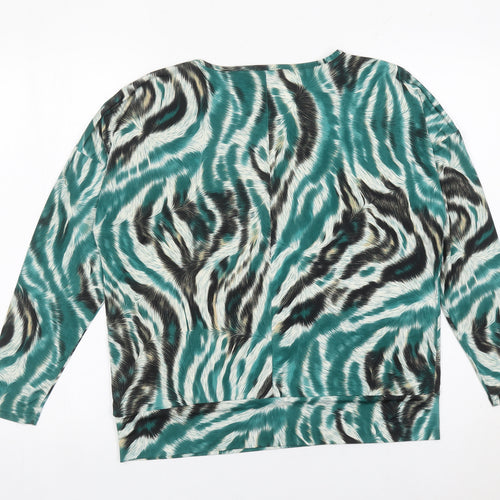 Klass Women’s Multicoloured Animal Print Long Sleeve Tunic Blouse Size M