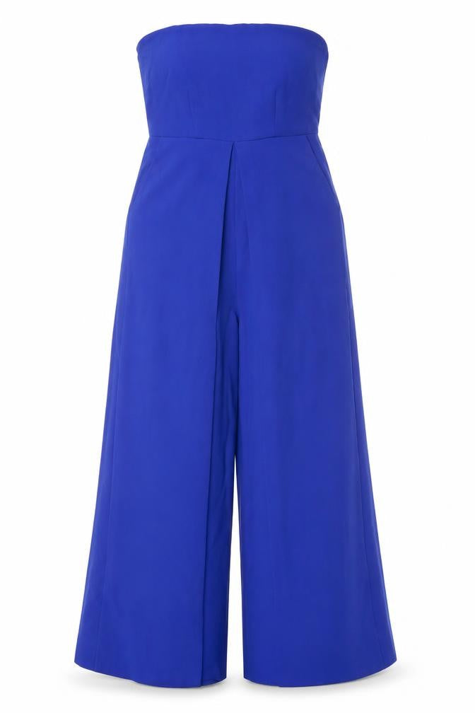 Very Women’s Blue Strapless Wide Leg Jumpsuit Size 8