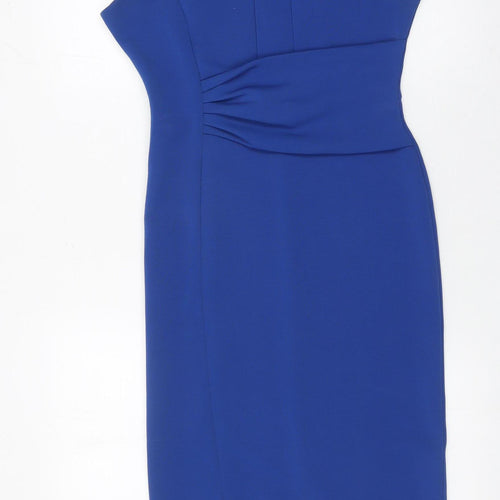 Next Women’s Blue Sheath Knee Length Dress UK 8 Sleeveless