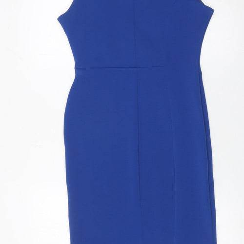 Next Women’s Blue Sheath Knee Length Dress UK 8 Sleeveless