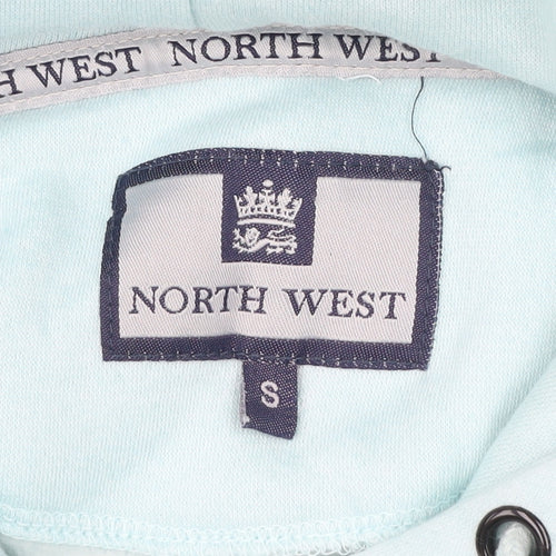 North West Women’s Blue Pullover Hoodie Small Fleece Cotton Blend