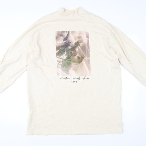 ASOS DESIGN Women’s Ivory Mock Neck Graphic Sweatshirt Size 10