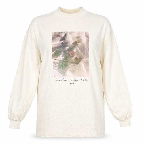 ASOS DESIGN Women’s Ivory Mock Neck Graphic Sweatshirt Size 10