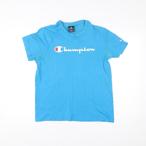 Champion Men’s Blue Medium Crew Neck Graphic Logo T-Shirt