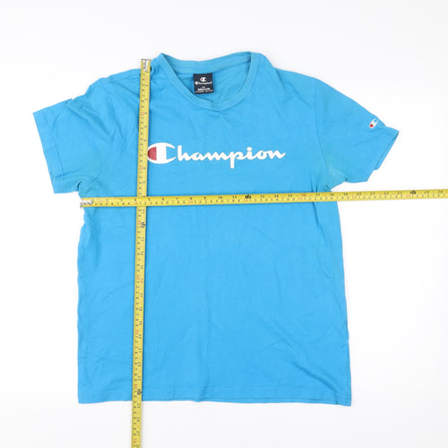 Champion Men’s Blue Medium Crew Neck Graphic Logo T-Shirt