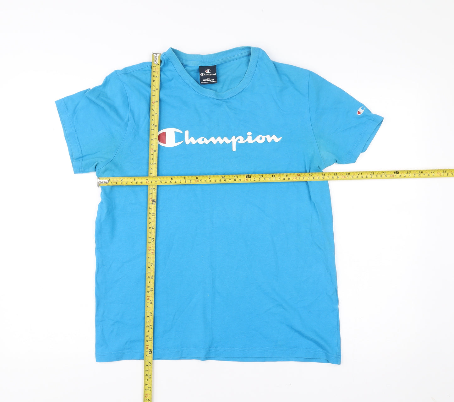 Champion Men’s Blue Medium Crew Neck Graphic Logo T-Shirt