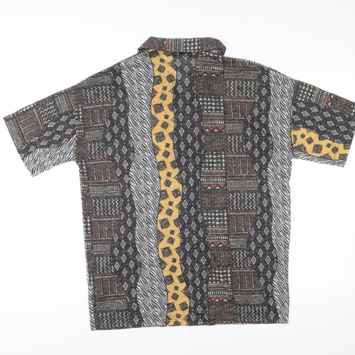 Zara Men’s Multicoloured Geometric Short Sleeve Button Up Shirt M