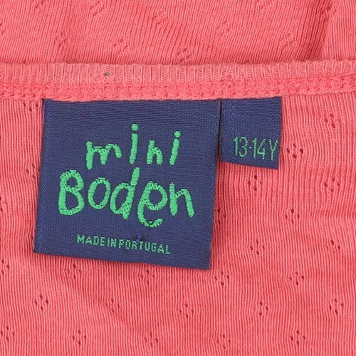 Mini Boden Girls Pink Cotton Shrug Jumper Long Sleeve Tie Front 13-14Y