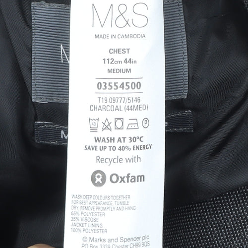 Marks and Spencer Men’s Grey Blazer Jacket 44 Chest Medium
