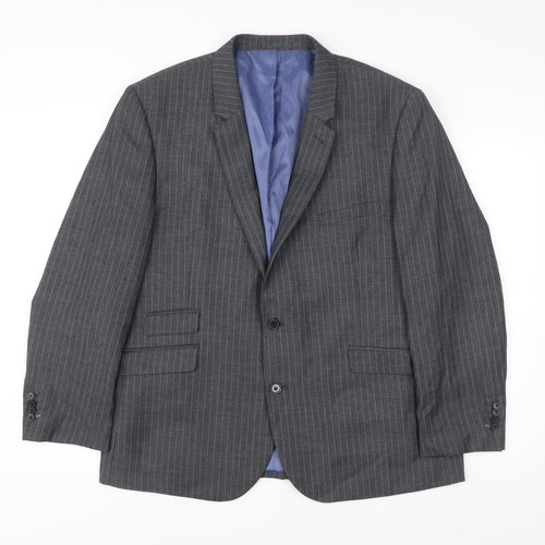 Taylor & Wright Men’s Grey Pinstripe Blazer 46S Tailored Fit Jacket