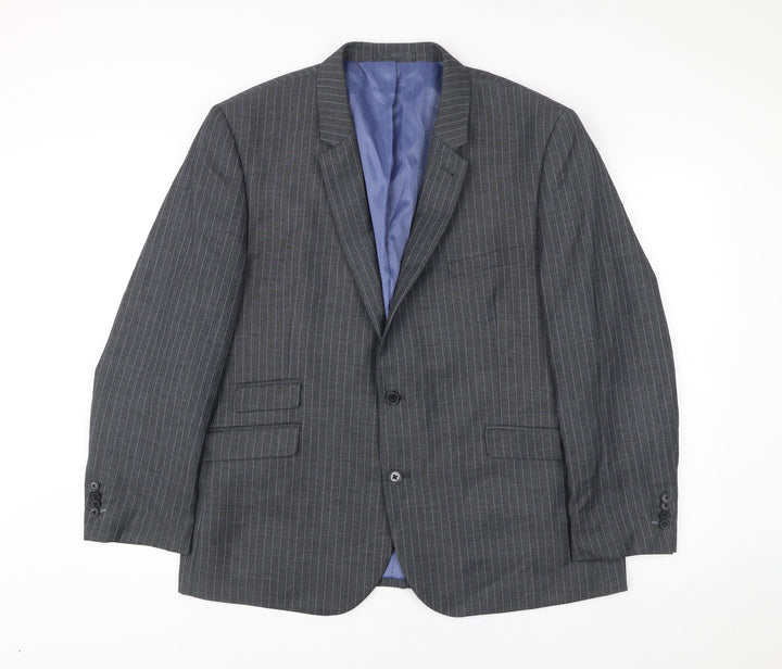 Taylor & Wright Men’s Grey Pinstripe Blazer 46S Tailored Fit Jacket