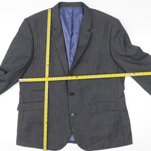Taylor & Wright Men’s Grey Pinstripe Blazer 46S Tailored Fit Jacket