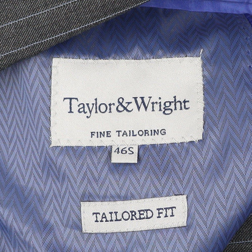 Taylor & Wright Men’s Grey Pinstripe Blazer 46S Tailored Fit Jacket