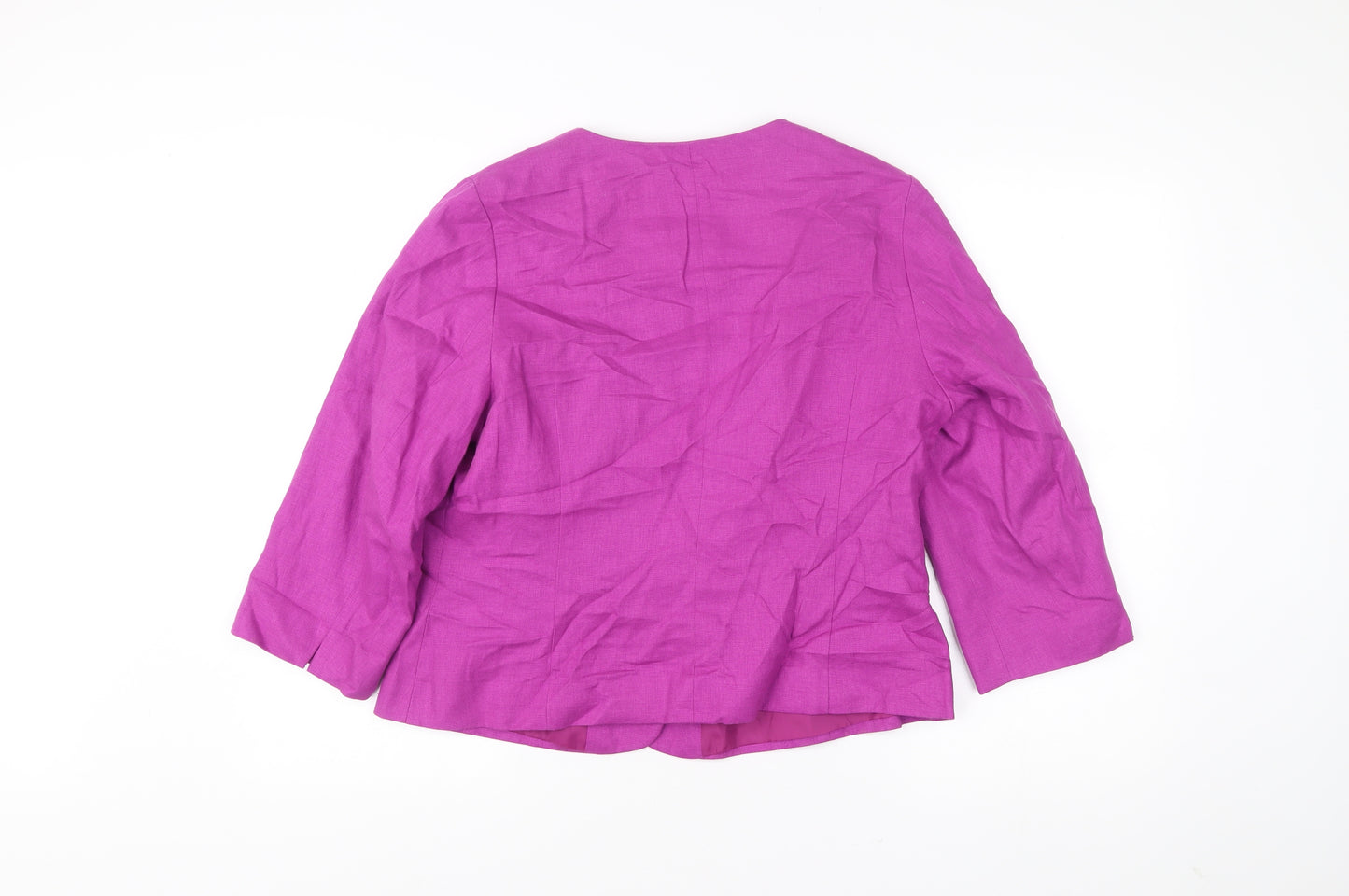 Marks and Spencer Women’s Pink Linen Blazer UK 14 Classic Work Jacket