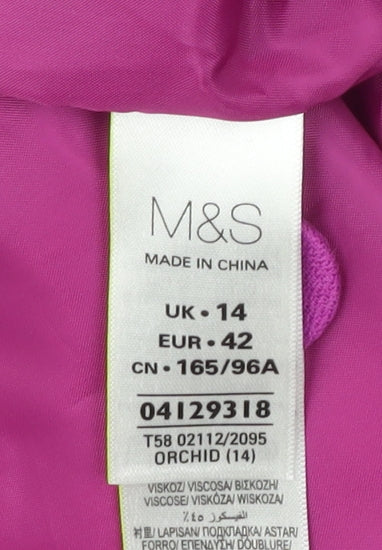Marks and Spencer Women’s Pink Linen Blazer UK 14 Classic Work Jacket
