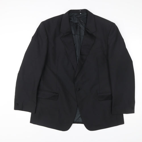 Skopes Mens Black 44S Wool Blend Blazer Jacket Formal Wear