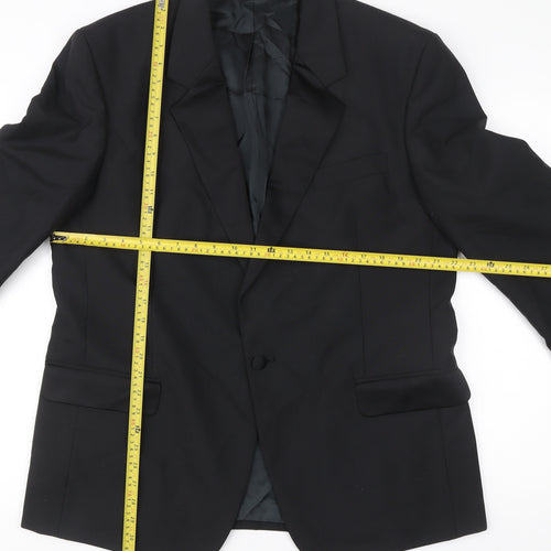 Skopes Mens Black 44S Wool Blend Blazer Jacket Formal Wear