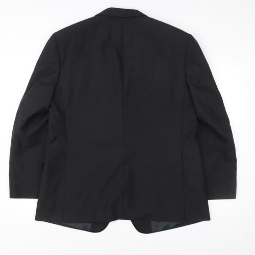 Skopes Mens Black 44S Wool Blend Blazer Jacket Formal Wear