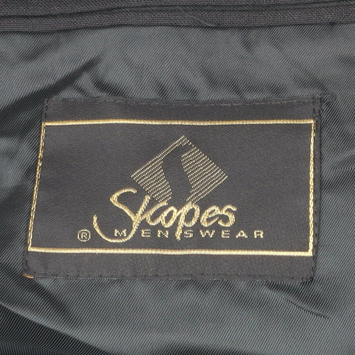 Skopes Mens Black 44S Wool Blend Blazer Jacket Formal Wear