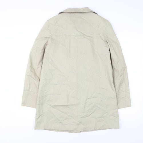 Therapy Womens Beige Cotton Mid-Length Overcoat Size 8