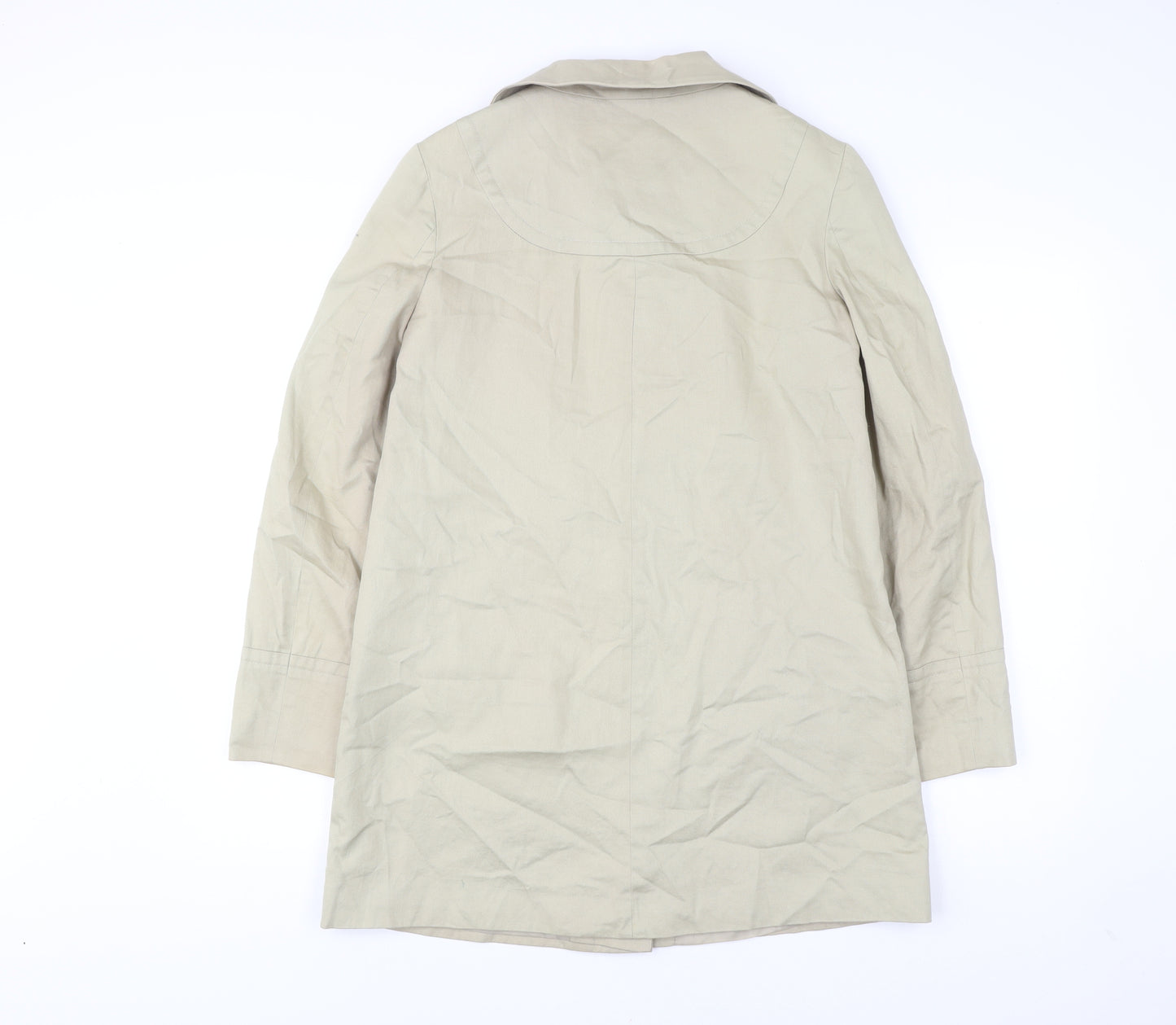 Therapy Womens Beige Cotton Mid-Length Overcoat Size 8