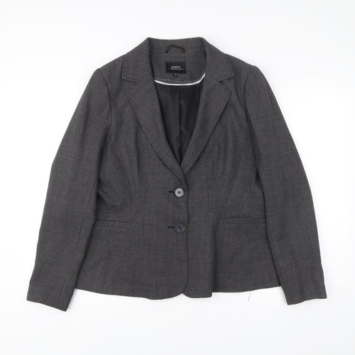 Papaya Womens Grey Size 18 Two-Button Suit Jacket Blazer