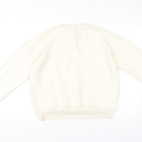 Missguided Women’s Ivory Quilted Pullover Sweatshirt UK 8