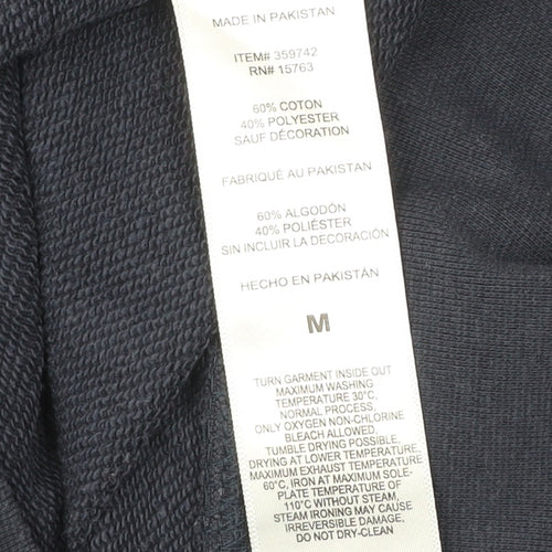 Champion Men's Blue M Pullover Hoodie Logo Embroidered