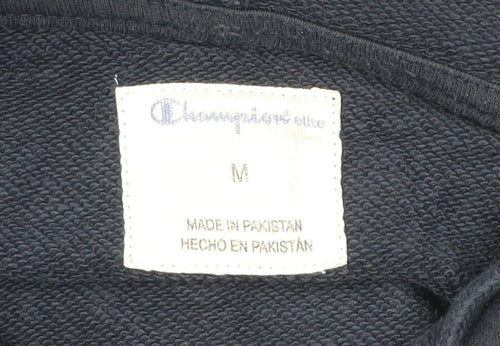 Champion Men's Blue M Pullover Hoodie Logo Embroidered