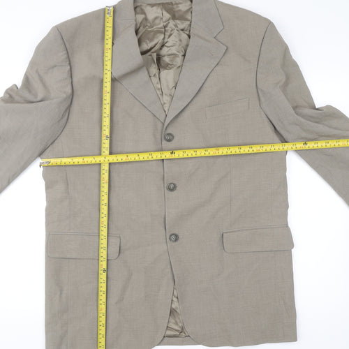 Copperstone Men's Beige Blazer Jacket 42L Notch Lapel Business Formal