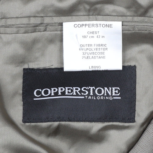 Copperstone Men's Beige Blazer Jacket 42L Notch Lapel Business Formal