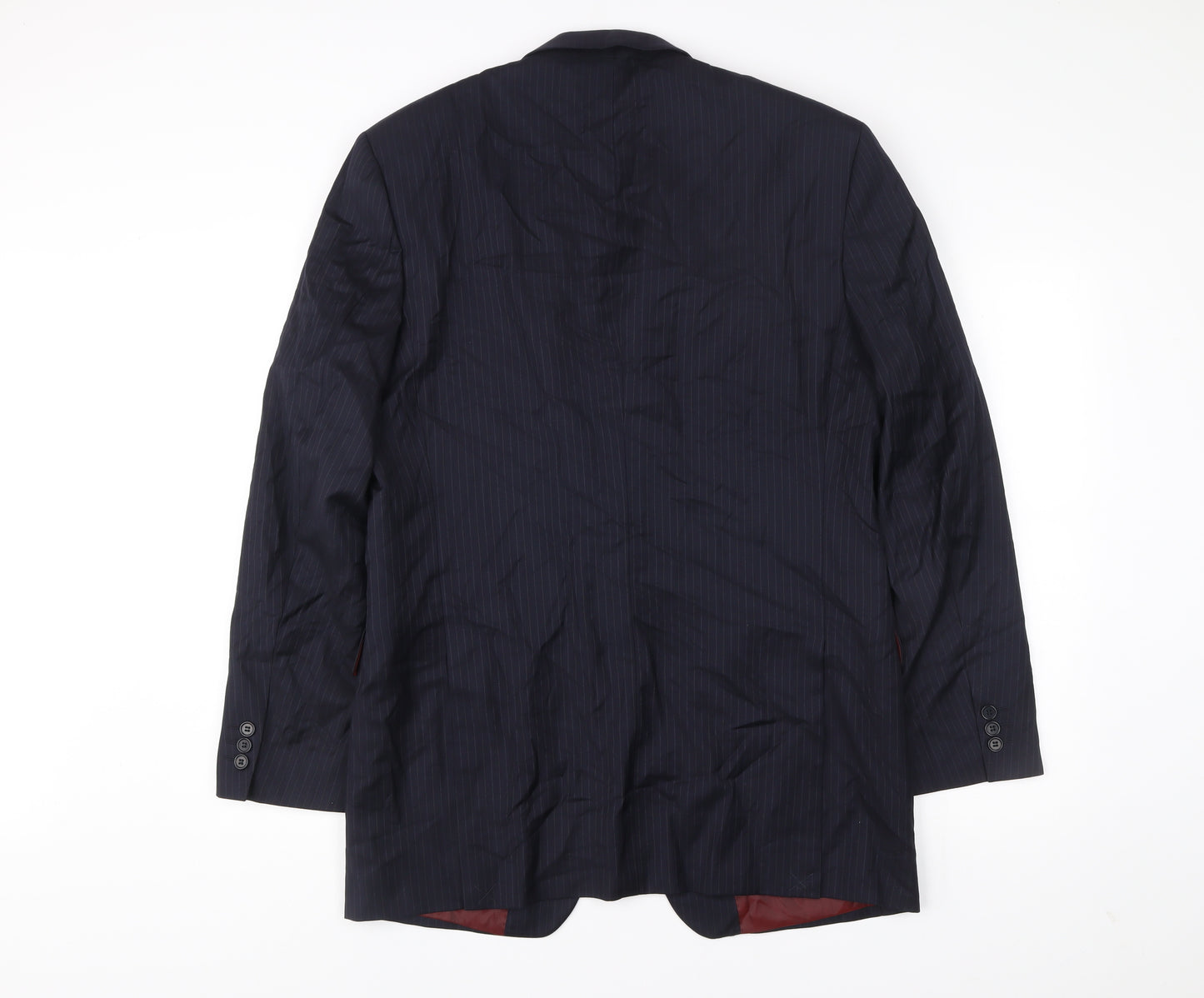 John Lewis Men Blue Stripe Wool Suit Jacket 40L Regular Fit