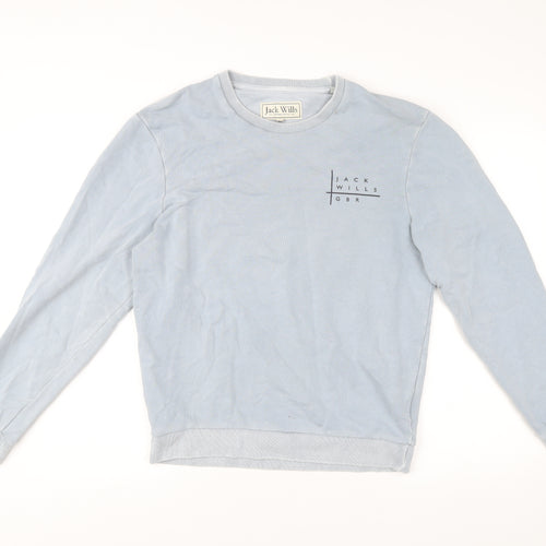 Jack Wills Men’s Blue Pullover Sweatshirt Size M Crew Neck Logo