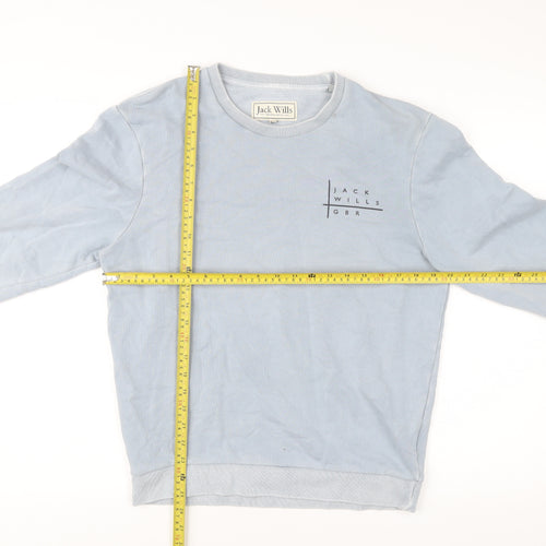 Jack Wills Men’s Blue Pullover Sweatshirt Size M Crew Neck Logo