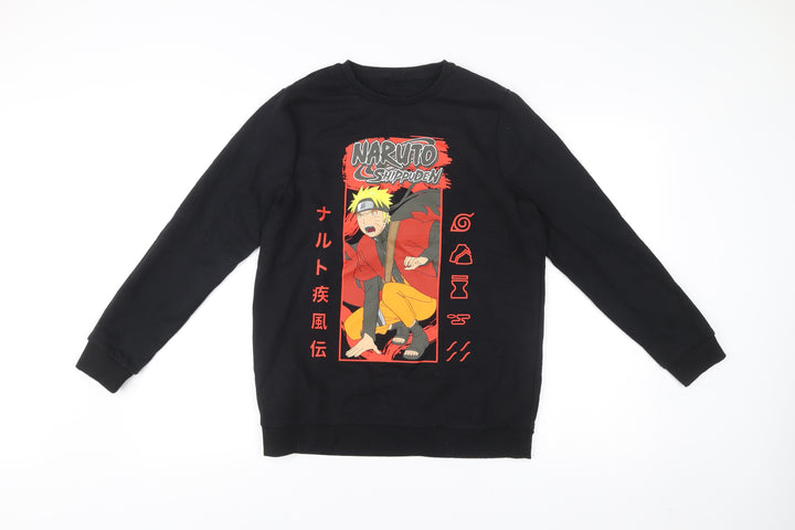 Primark Boys Black Naruto Anime Pullover Sweatshirt 13-14 Years